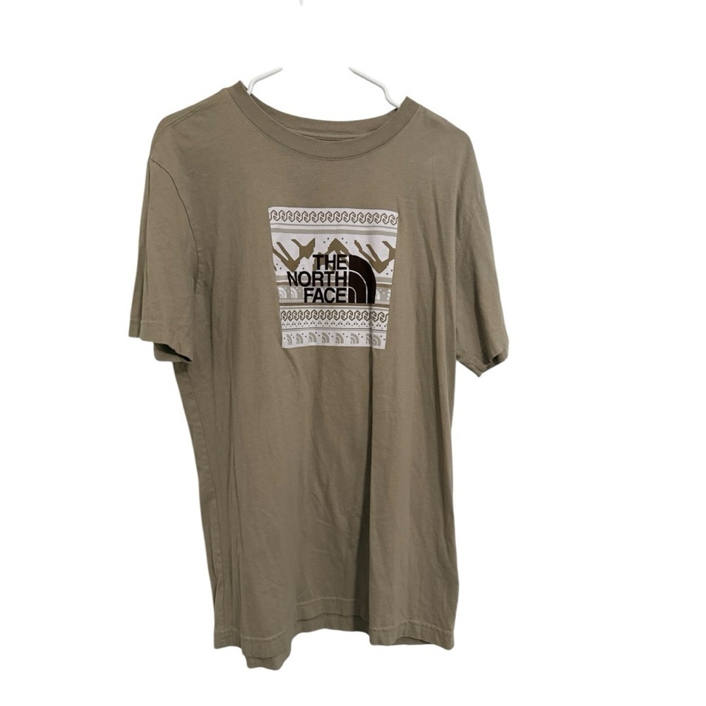 The North Face Mens Large T Shirt Brown Graphic Short Sleeve Casual Outdoor Tee